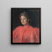 Portrait von Mme Abbey in rosa Kleid bis zur Taille - Edwin Austin Abbey — gerahmtes Bild an der Wand