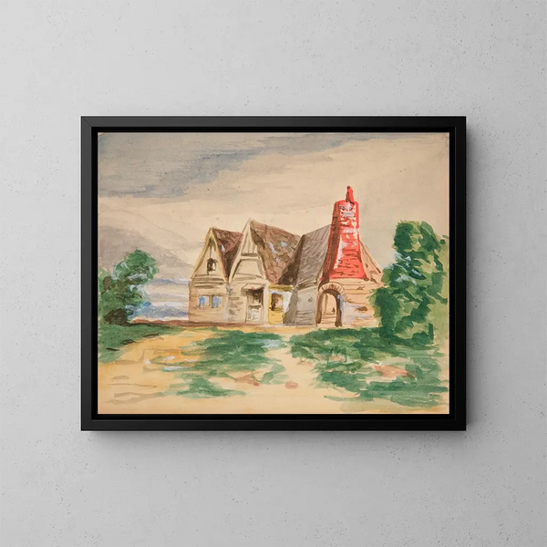 Edwin Austin Abbey - Sketch of a country cottage.webp