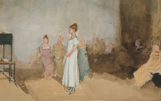 Edwin Austin Abbey - Sketch of a woman in an interior.webp