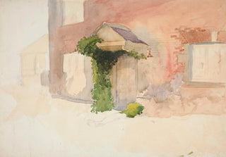 Edwin Austin Abbey - Study of exterior of a red brick house.webp