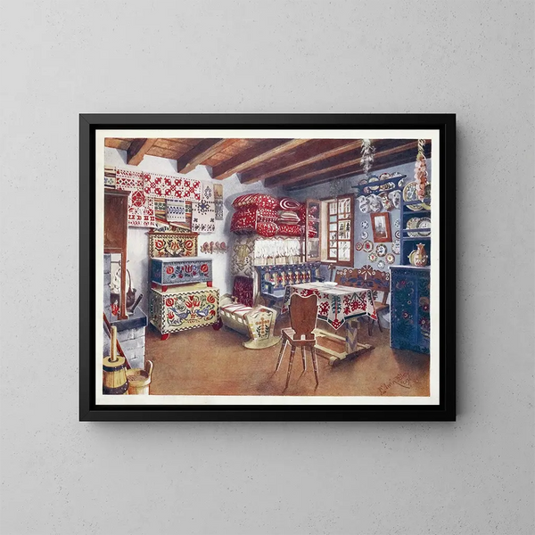 Mobiliar bäuerlich österreichisch-ungarisch - Edwin Foley — gerahmtes Bild an der Wand