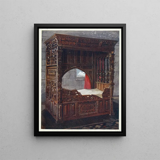 Edwin Foley - Carved oak bedstead of Jeanne DAlbret dated 1562.webp
