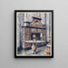Florentinisches Wandbild mit buntem Mosaik-Kamin Victoria and Albert Museum South Kensington Wandbild mit buntem Mosaik - Edwin Foley — gerahmtes Bild an der Wand