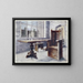 Tisch aus Eichenbrettern und Minehost-Stuhl - Edwin Foley — gerahmtes Bild an der Wand