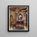 Boiseries einer alten Hausrahmen des Spiegels Tisch aus Nussbaum Nussbaumstuhl Uhr hoch aus Nussbaum - Edwin Foley — gerahmtes Bild an der Wand