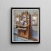 Coiffeuse en bois de satin et acajou incrusté - Edwin Foley — gerahmtes Bild an der Wand