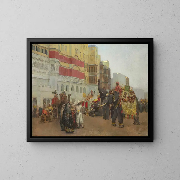 Eine Festtagsfeier in Bekanir, Belutschistan - Edwin Lord Weeks — gerahmtes Bild an der Wand