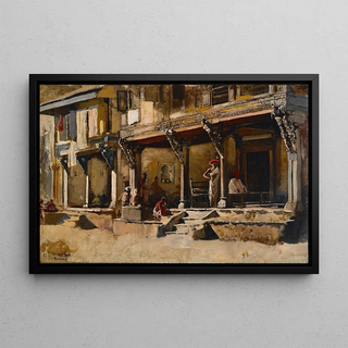 Edwin Lord Weeks - Merchants along a street in Bombay.webp