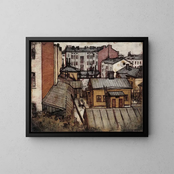 Ansicht vom Künstlerhaus Bernhardinkatu - Eero Järnefelt — gerahmtes Bild an der Wand