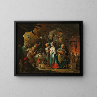 Die Versuchung des heiligen Antonius - Egbert van Heemskerck der Jüngere — gerahmtes Bild an der Wand