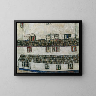 Fenster der Hausmauer - Egon Schiele — gerahmtes Bild an der Wand