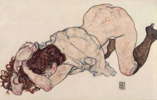 Egon Schiele - Kneeling Girl Resting on Both Elbows.webp