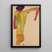 Reproduktion des Gemäldes Nackter Mann, der sich stützt - Egon Schiele
