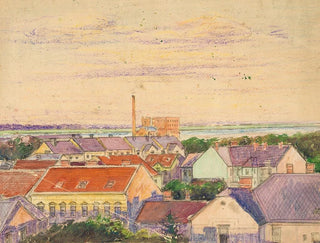 Vue de la ville - Egon Schiele — Ansicht des Kunstwerks