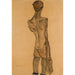 Reproduktion des Gemäldes Männliches stehendes Akt-Gemälde aus der Rückansicht - Egon Schiele