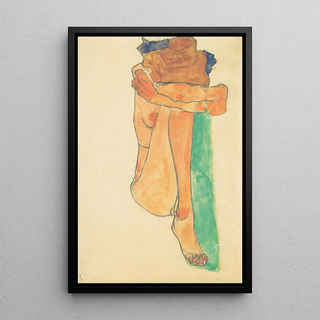 Egon Schiele - Weiblicher Akt mit grnem Polster.webp