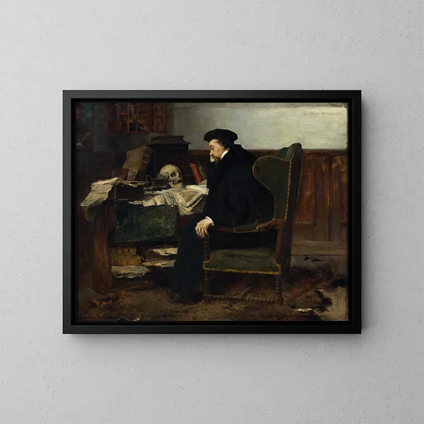 Absorbé dans ses études - Eilif Peterssen — gerahmtes Bild an der Wand