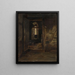 Innenansicht einer Scheune - Eilif Peterssen — gerahmtes Bild an der Wand