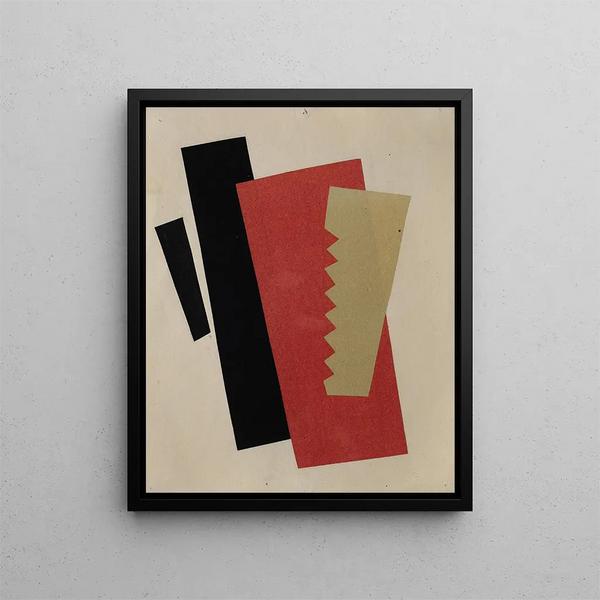 Composition RougeNoirOr - El Lissitzky — gerahmtes Bild an der Wand
