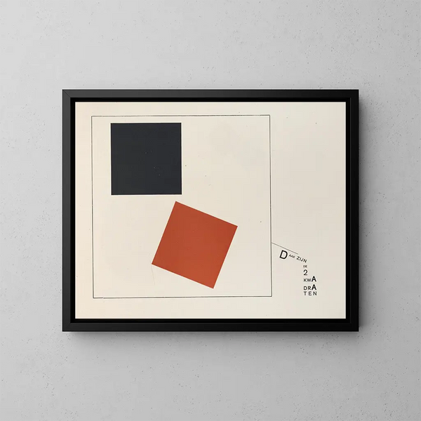 Devenir suprématiste de deux couleurs dans six constructions Pl 7 - El Lissitzky — gerahmtes Bild an der Wand