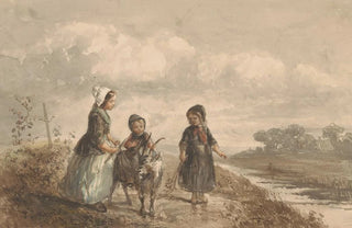 Elchanon Verveer - Drie jonge kinderen in een landschap.webp