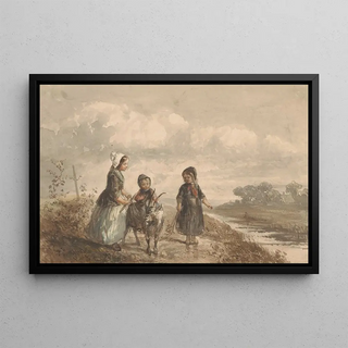 Elchanon Verveer - Drie jonge kinderen in een landschap.webp