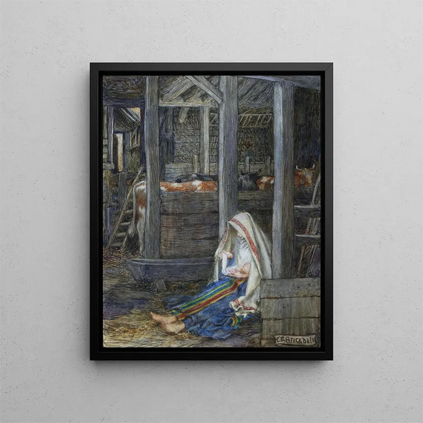 Die Geburt - Eleanor Fortescue-Brickdale — gerahmtes Bild an der Wand