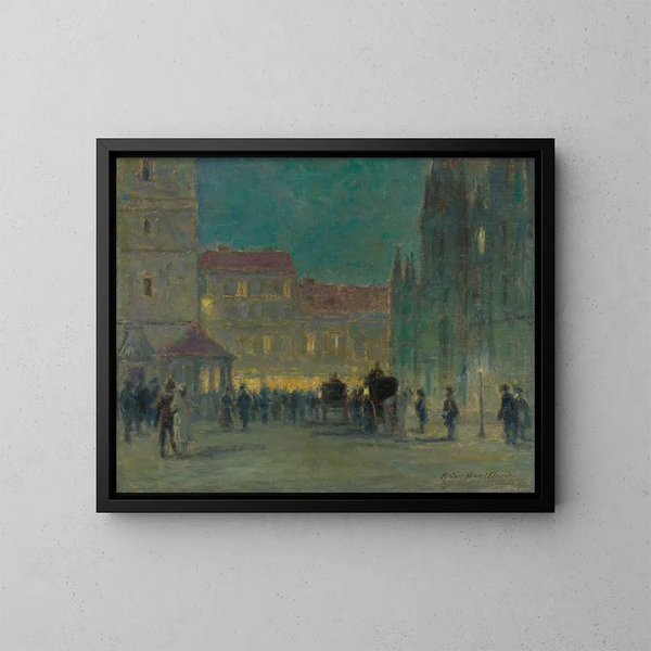 Abend vor der Kathedrale Sainte-Élisabeth - Elemér Halász-Hradil — gerahmtes Bild an der Wand