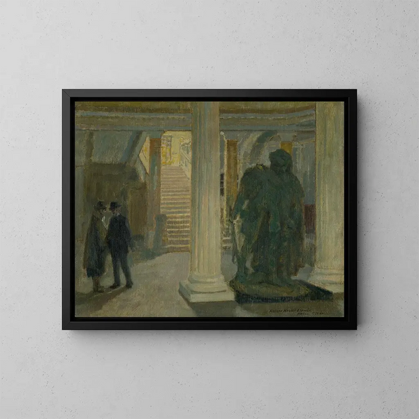 Das Vestibül des Košice-Museums - Elemér Halász-Hradil — gerahmtes Bild an der Wand