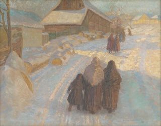 Elemr HalszHradil - Winter in the village.webp
