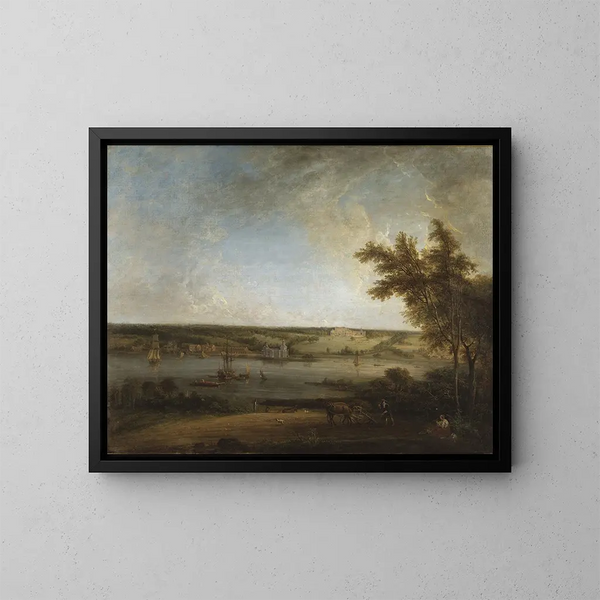Landschaft Englisch von Mistley Hall, Essex - Elias Martin — gerahmtes Bild an der Wand