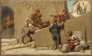 Elihu Vedder - The Fable of the Miller His Son and the Donkey No 5.webp