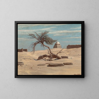 Elihu Vedder - Tree and Graves on the Way to Tel El Armano Egypt.webp
