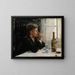 Mann sitzt am Tisch - Elin Danielson-Gambogi — gerahmtes Bild an der Wand
