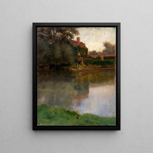 Ufer eines Bachs - Eliphalet Fraser Andrews — gerahmtes Bild an der Wand