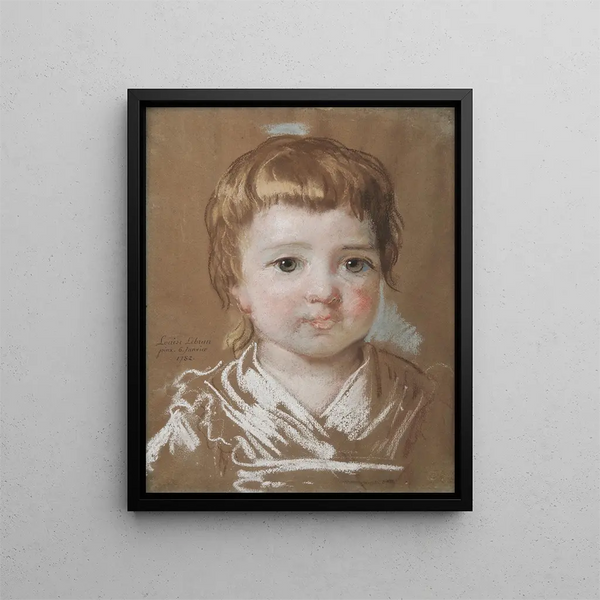 Jeanne Julie Louise Lebrun, die Tochter des Künstlers im Alter von zwei Jahren - Elisabeth Louise Vigée Le Brun — gerahmtes Bild an der Wand