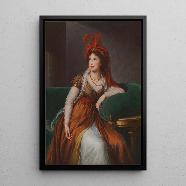 Portrait der Prinzessin Anna Alexandrowna Galitzin - Elisabeth Louise Vigée Le Brun — gerahmtes Bild an der Wand