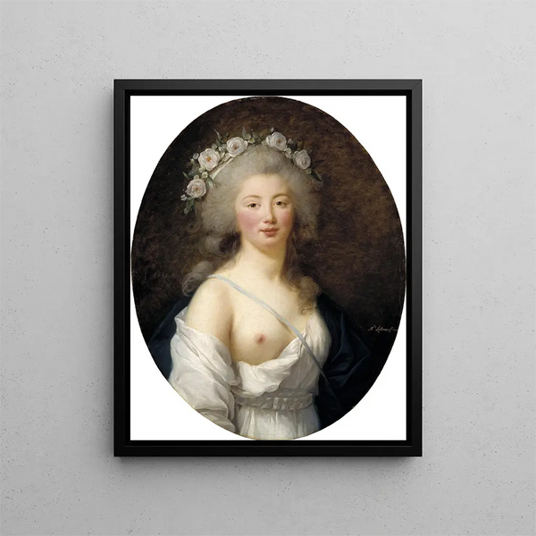 Portrait einer jungen Frau in Flore - Elisabeth Louise Vigée Le Brun — gerahmtes Bild an der Wand
