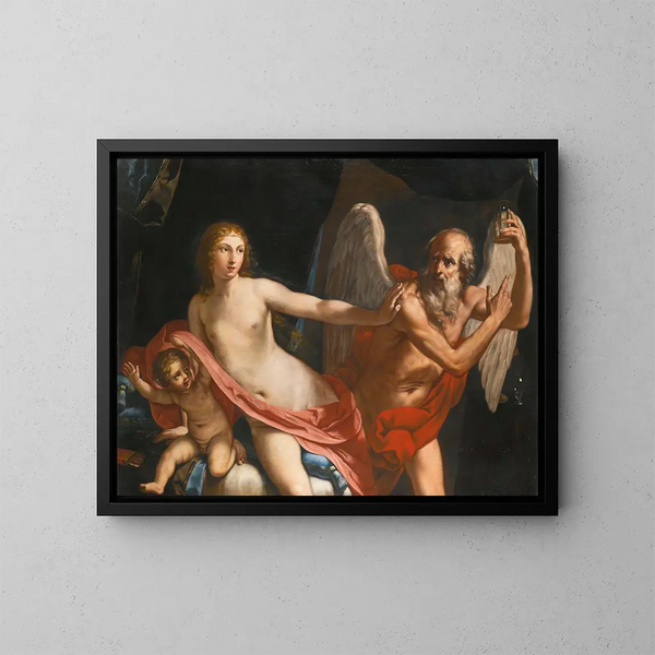 Schönheit, die die Zeit vertreibt - Elisabetta Sirani — gerahmtes Bild an der Wand