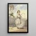 Junge Frau mit Sichel und Cricket-Schläger - Elizabeth Murray — gerahmtes Bild an der Wand