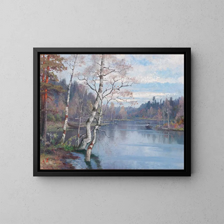Frühlingslandschaft - Ellen Favorin — gerahmtes Bild an der Wand