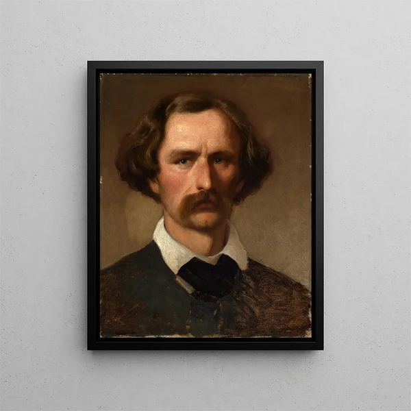 Portrait des Malers Carl Friedrich Lessing - Emanuel Gottlieb Leutze — gerahmtes Bild an der Wand