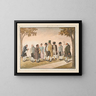 Bauern und Schwimmer auf Blumenstein - Emanuel Jenner — gerahmtes Bild an der Wand
