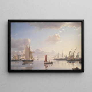Emanuel Larsen - View from Langelinie towards the Royal naval Dockyards at Nyholm Copenhagen Morning Light.webp