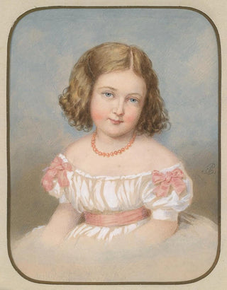 Emanuel Thomas Peter - Bildnis eines kleinen Mdchens in weiem Kleid mit rosa Schleifen.webp