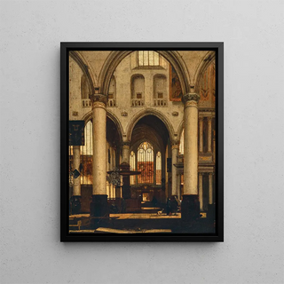 Emanuel de Witte - An interior of a Protestant Gothic church.webp