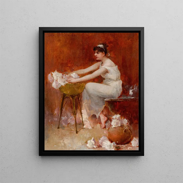 Blumenarrangement - Emil Carlsen — gerahmtes Bild an der Wand