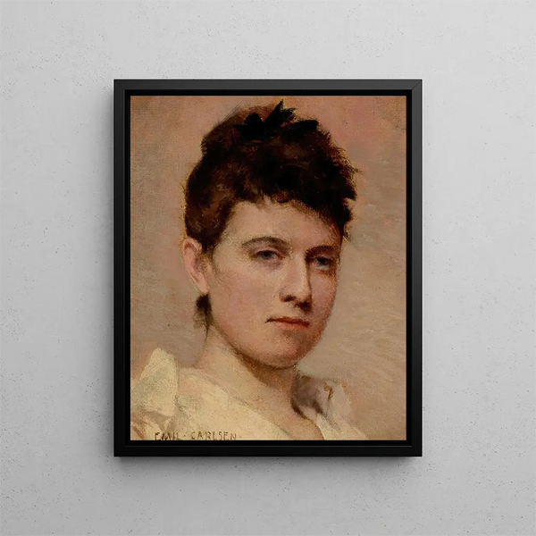 Portrait einer jungen Frau - Emil Carlsen — gerahmtes Bild an der Wand