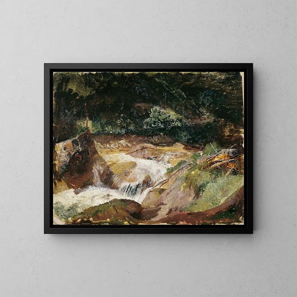 Bergbach bei Ramsau - Emil Jakob Schindler — gerahmtes Bild an der Wand