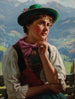 Mädchen in traditioneller Tracht in einer Alpenlandschaft - Emil Rau — Ansicht des Kunstwerks